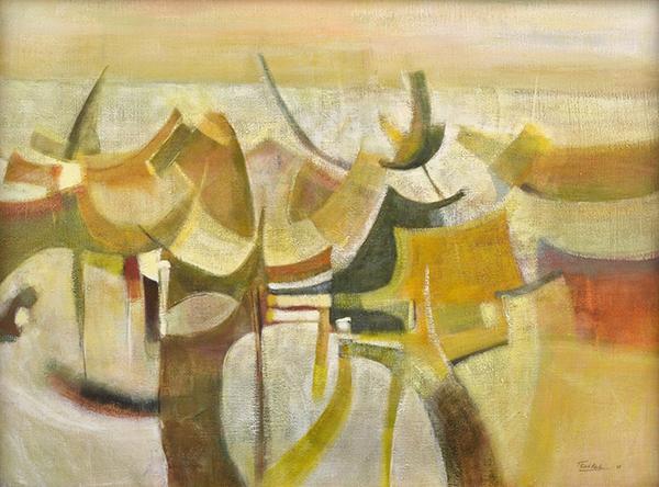 Appraisal: NOEL TEASDALE born Abstract oil on canvas NOEL TEASDALE born