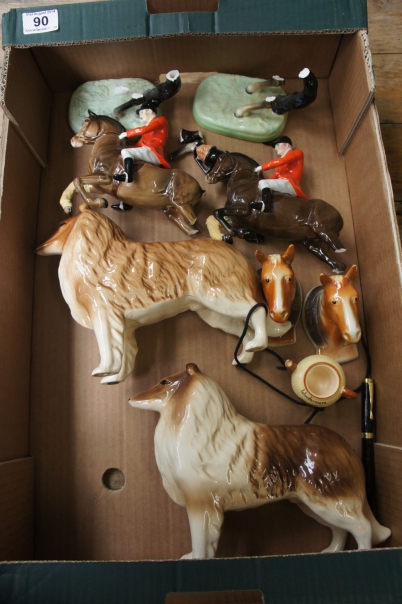 Appraisal: A collection of pottery to include two damaged Beswick rearing