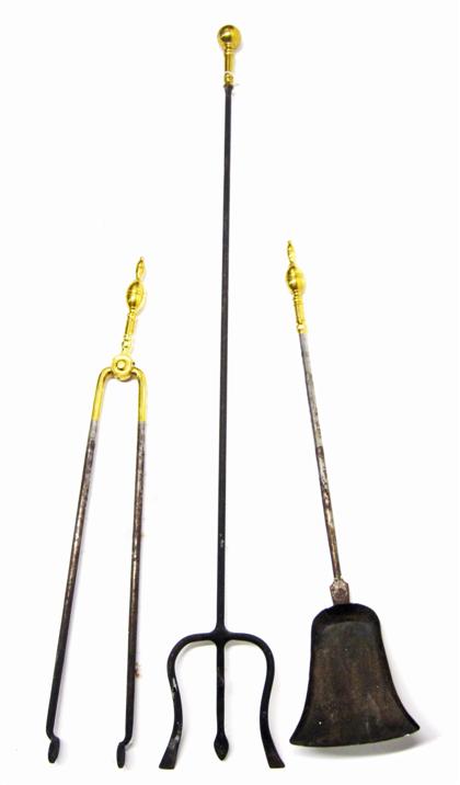 Appraisal: Set of double lemon fire tools th century