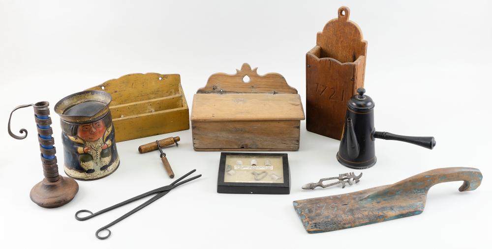 Appraisal: UTILITARIAN ITEMS TH EARLY TH CENTURY HEIGHTS FROM TO UTILITARIAN