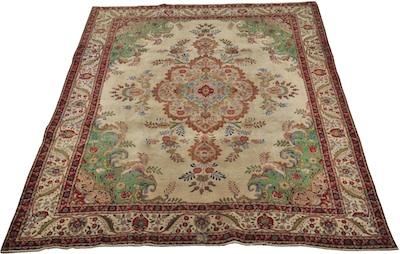 Appraisal: A Signed Tabriz Carpet Approx '- x '- Low wool