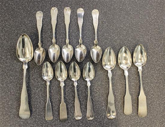 Appraisal: Sale Lot A Set of Thirteen American Coin Silver Spoons