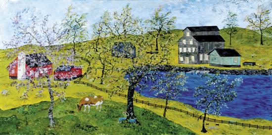 Appraisal: James Theodore Elrod Georgia - SPRINGTIME AT THE FARM acrylic