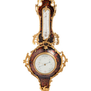 Appraisal: A Louis XV Style Gilt Bronze Mounted Boulle Marquetry Barometer