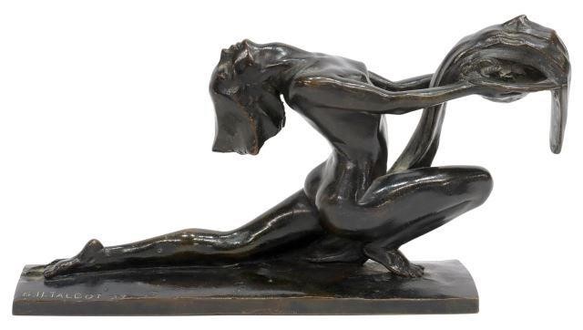 Appraisal: Art Deco patinated bronze sculpture Salome signed G H Talbot