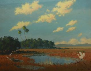 Appraisal: Kasper A Zimmermann - Florida landscape Oil on canvas Signed