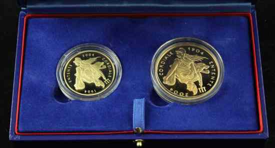 Appraisal: Entende Cordiale th Anniversary gold two coin set with box