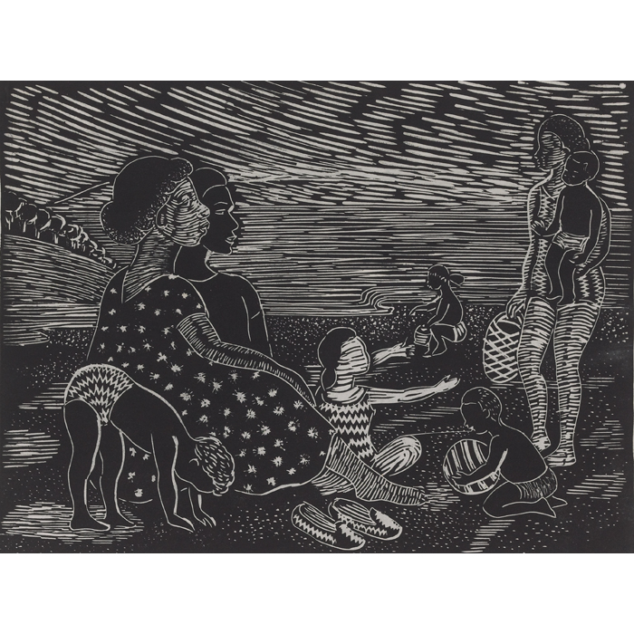 Appraisal: Margaret Taylor Goss Burroughs African-American - ''On the Beach ''