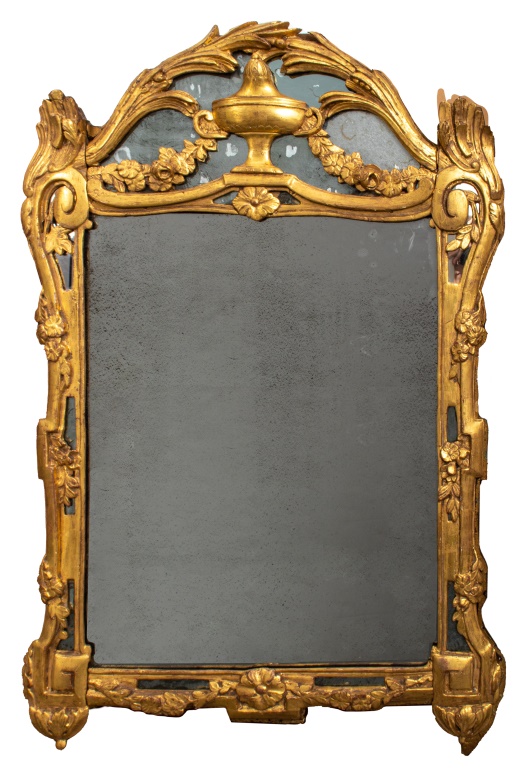 Appraisal: ITALIAN BAROQUE CARVED GILTWOOD MIRROR Italian Baroque wall mirror in