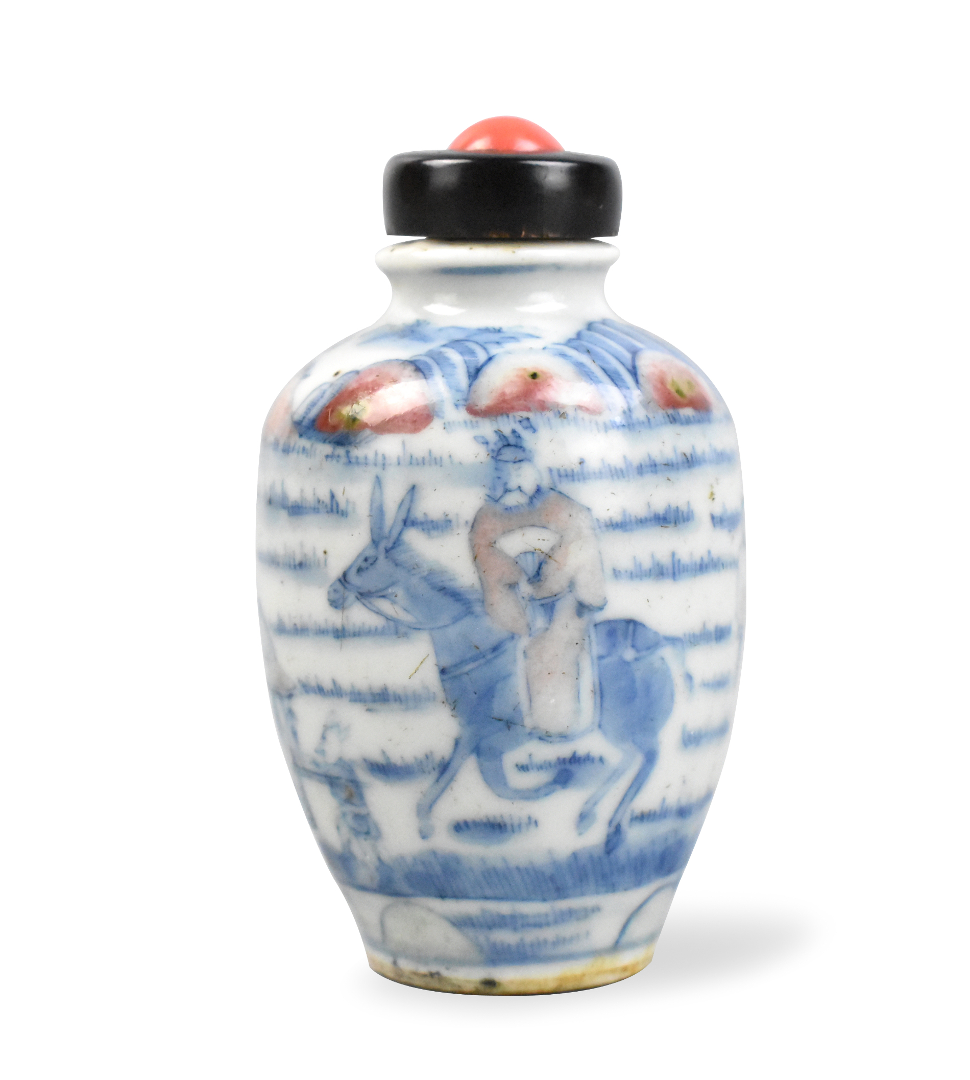 Appraisal: A Chinese snuff bottle dated to th C with cover