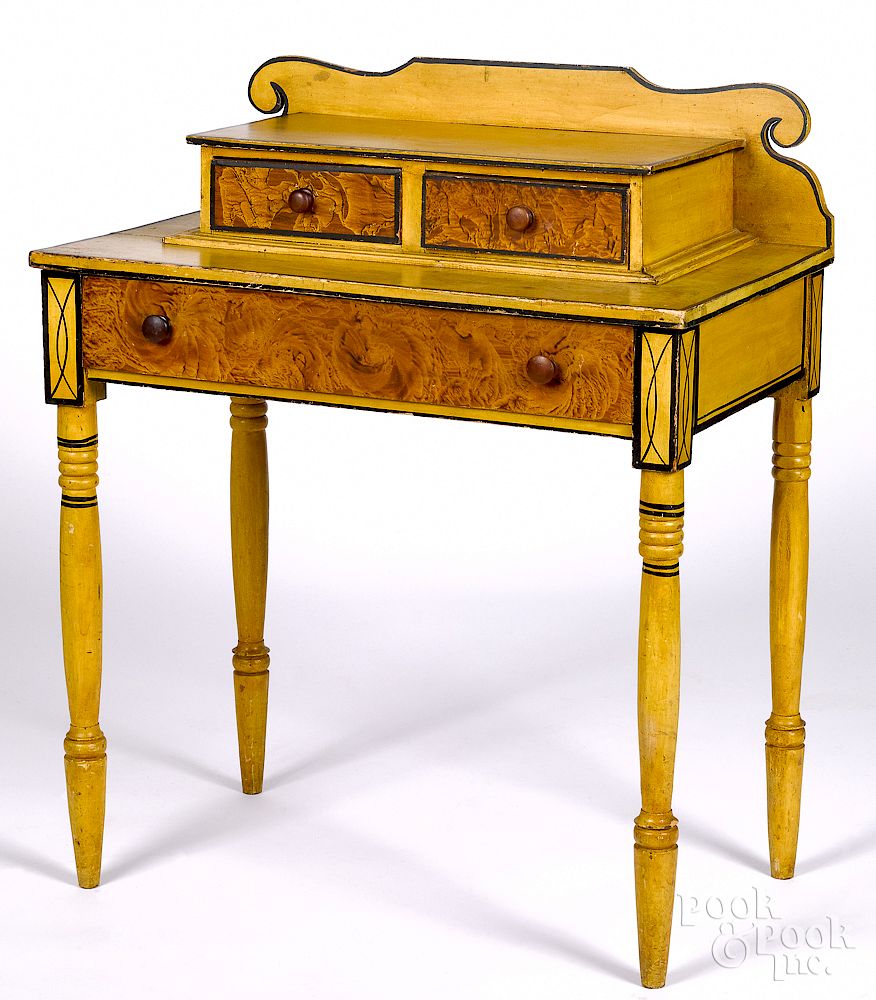 Appraisal: New England painted Sheraton dressing table New England painted Sheraton