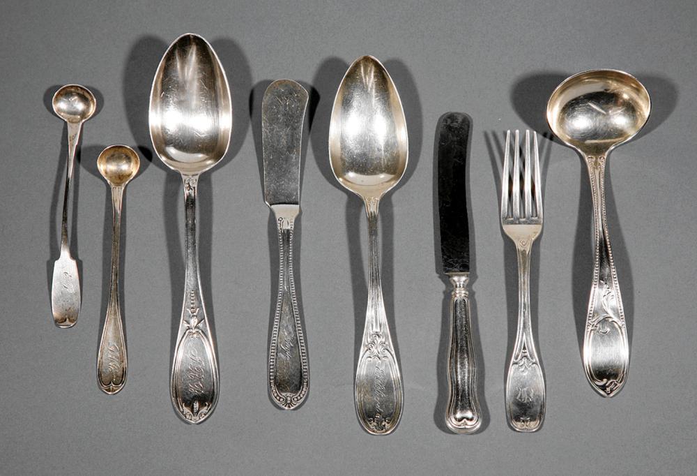 Appraisal: Group of American Coin Silver Flatware th c various makers