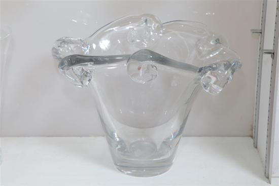 Appraisal: DAUM NANCY CRYSTAL CENTER BOWL Large tapered form with twist