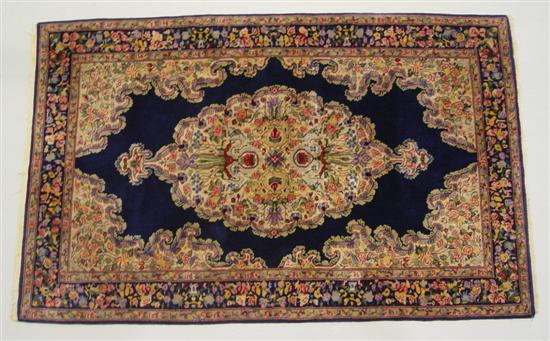 Appraisal: Kirman Wool Oriental Rug Circa Hand tied Pastel floral oval