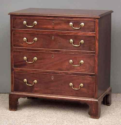 Appraisal: A good George III mahogany chest of small proportions with