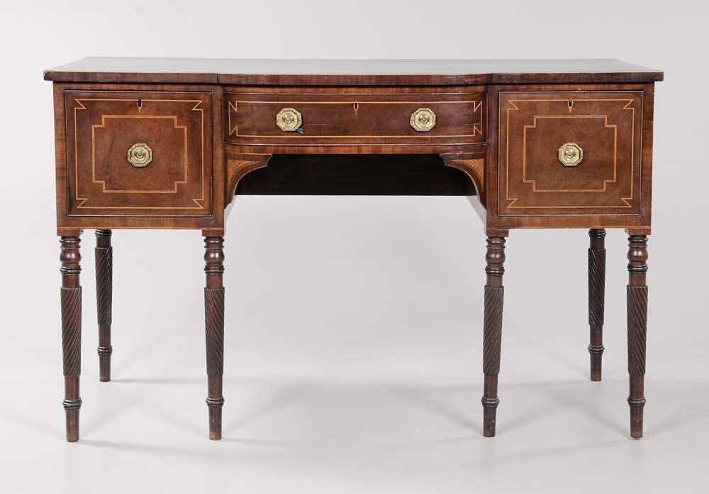 Appraisal: Fine Sheraton Inlaid Sideboard probably Scottish - figured mahogany veneers