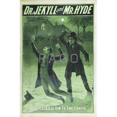 Appraisal: DR JEKYLL AND MR HYDE THEATRICAL POSTER Hyde Clubbed Him