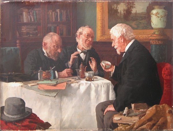 Appraisal: The Doctor's Conversation Artist Moeller Louis Henry Charles American -