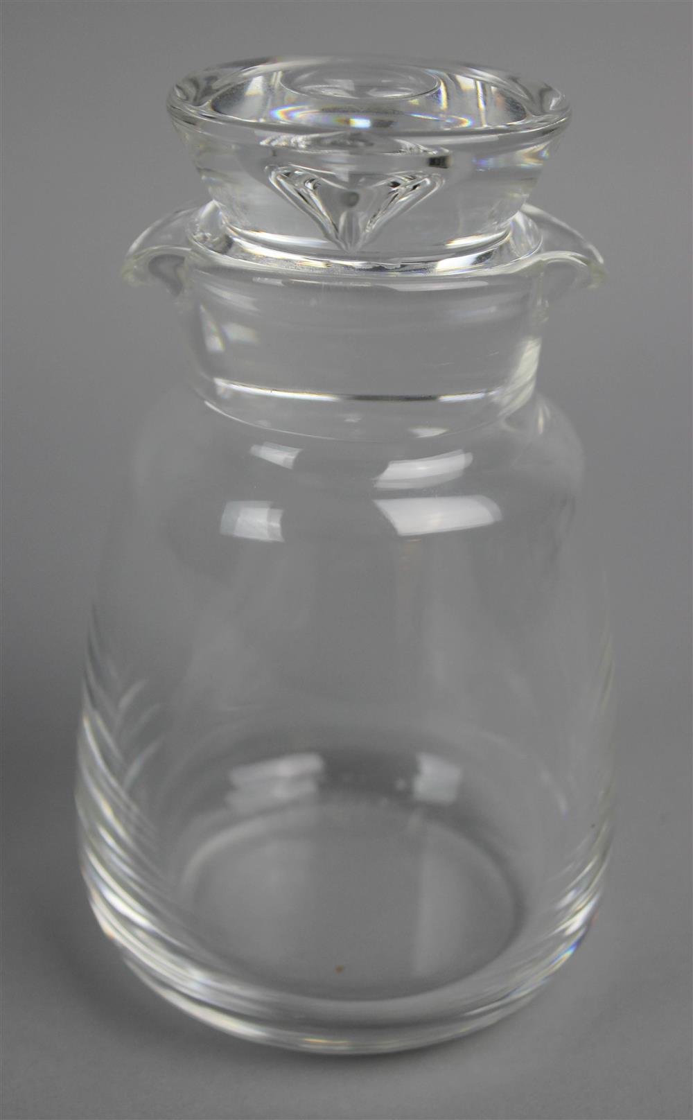 Appraisal: STEUBEN CRYSTAL COCKTAIL SHAKER inscribed Steuben the double-spouted body with