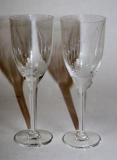 Appraisal: Pair of Lalique Angel champagne flutes Pair of Lalique Angel