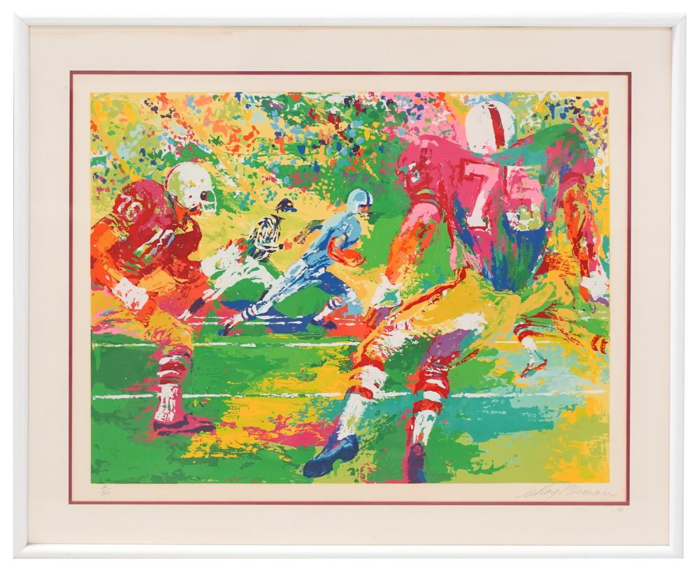 Appraisal: LEROY NEIMAN - FOOTBALL PLAYERSserigraph signed lower right numbered lower