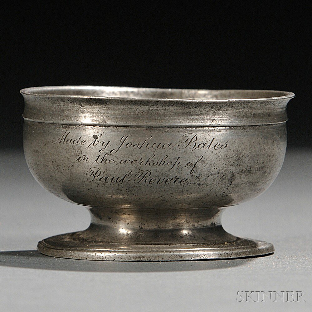 Appraisal: Pewter Salt Cellar possibly Boston late th century the flattened