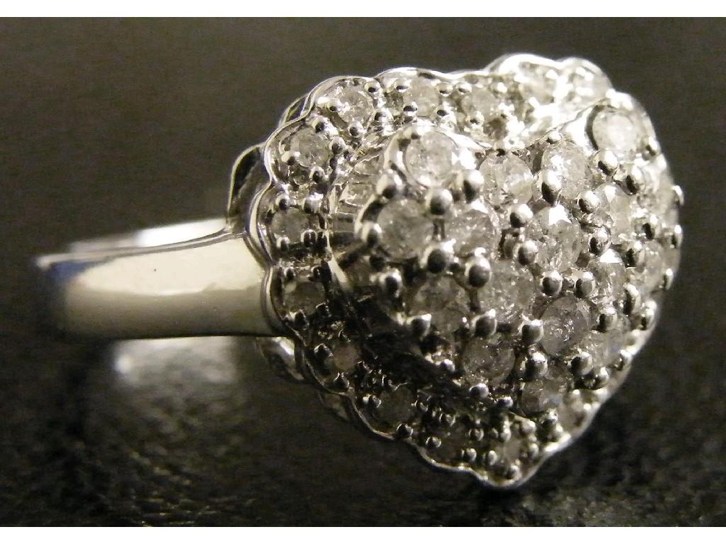 Appraisal: ct white gold diamond heart shape ring grams