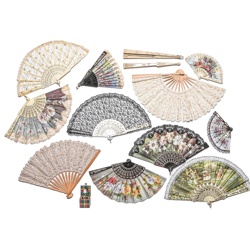 Appraisal: Thirteen various Spanish and other fans late th c -