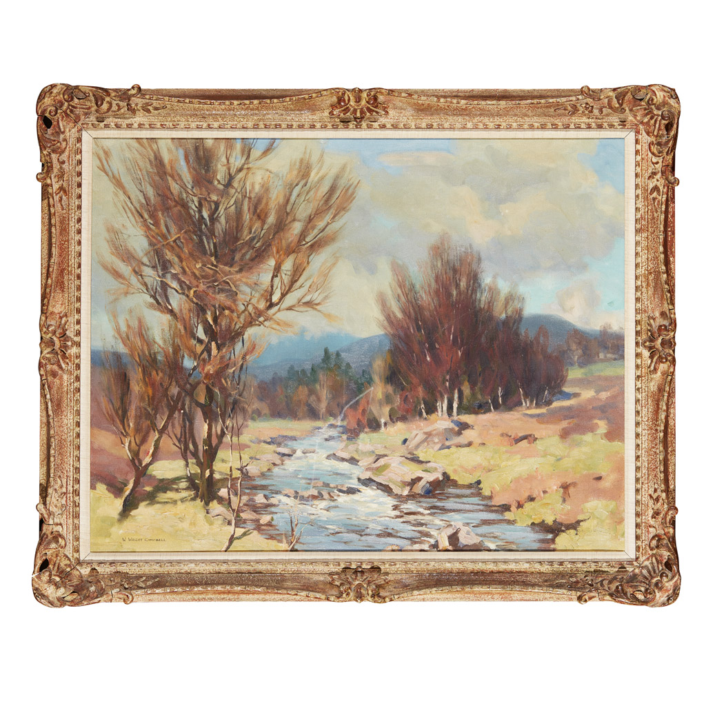 Appraisal: WILLIAM WRIGHT CAMPBELL SCOTTISH - HIGHLAND STREAM signed oil on