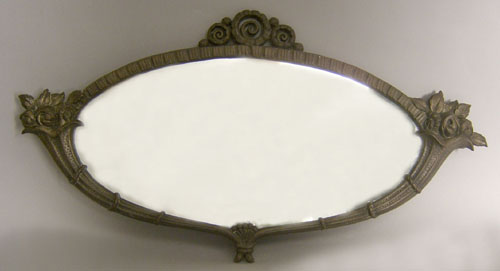 Appraisal: Cast iron mirror l w