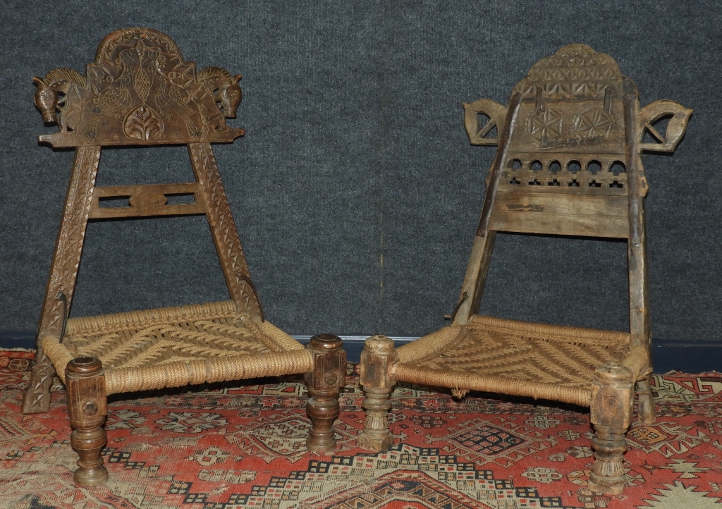 Appraisal: PR MIDDLE EASTERN INDIAN PUNJABI CHAIRS Middle East th-Early th