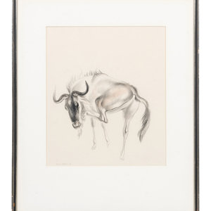 Appraisal: John Rattenbury Skeaping British - Cow charcoal and ink signed