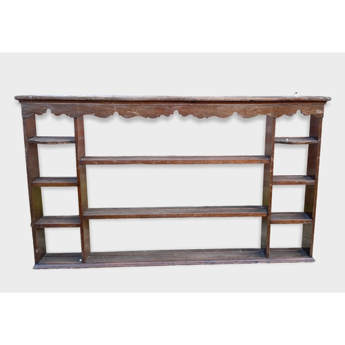 Appraisal: A large Victorian Oak Dresser plate rack ft wide x