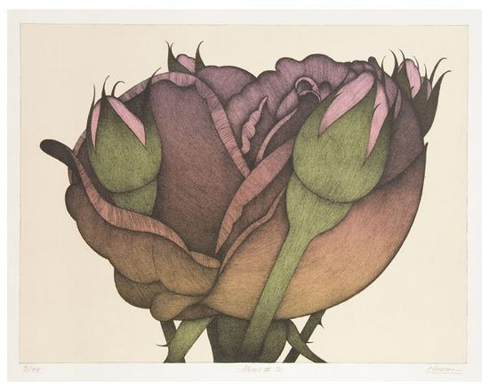 Appraisal: Art HansenRoses Lithograph printed in colors signed and titled in