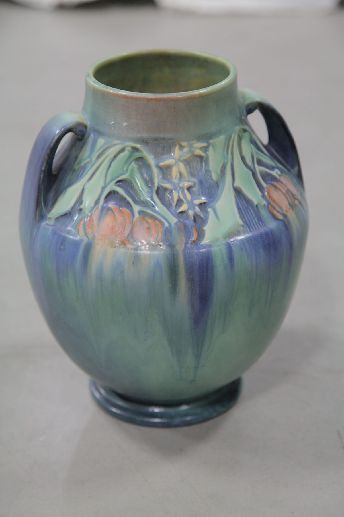 Appraisal: ROSEVILLE VASE Ohio seond quarter th century Matte green glazed