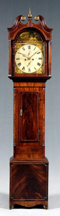 Appraisal: Georgian mahogany tall case clock hood with broken arch pediment