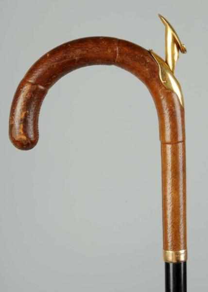 Appraisal: Gadget Walking Stick Cane Description Circa Includes gold match safe