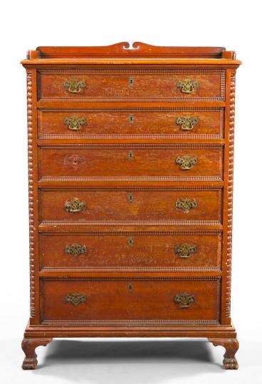 Appraisal: American Cherrywood Tall Chest first quarter th century the gallery