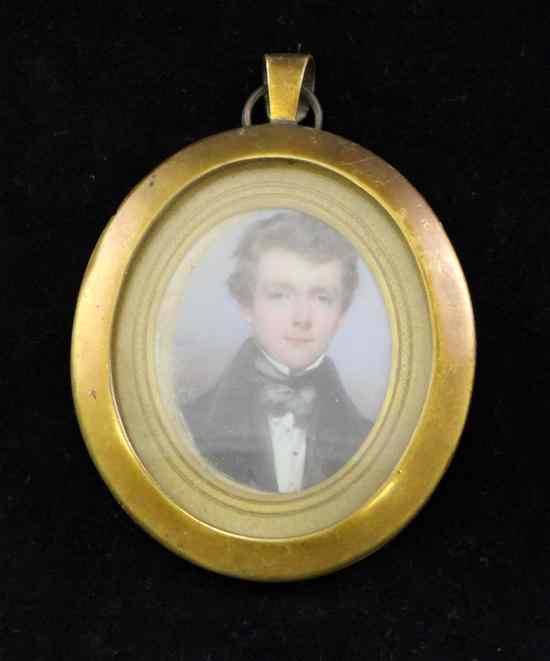 Appraisal: F C oil on ivory Miniature of a gentleman initialled