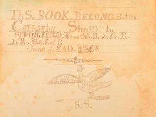 Appraisal: vol Pencil Drawing on Religious Book Jacob Denner's Betrachtungen Phila