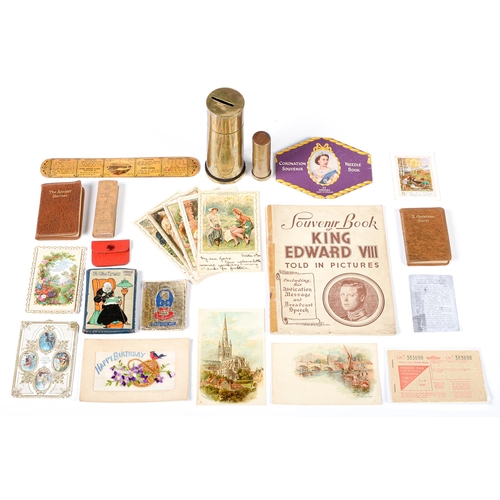 Appraisal: Miscellaneous printed ephemera a needle case and small format books