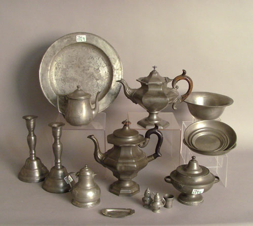 Appraisal: Large group of pewter tablewares