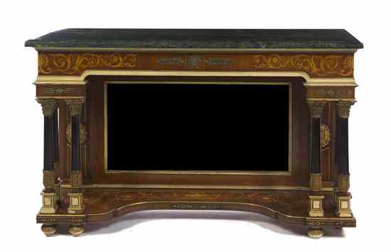 Appraisal: A Neoclassical Marquetry Parcel Gilt and Gilt Metal Mounted Console