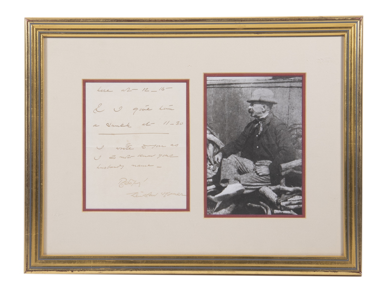 Appraisal: WINSLOW HOMER MA ME UK - ALS autograph letter signed