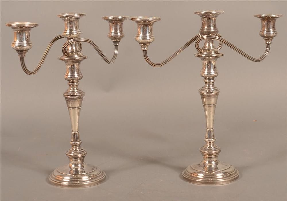 Appraisal: Pair of S Kirk Son Sterling Candelabra Pair of S