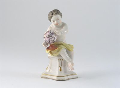 Appraisal: A Chelsea model of a child seated on a flared