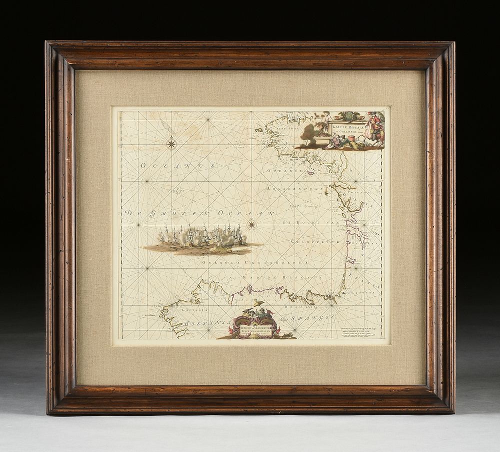 Appraisal: AN ANTIQUE MAP Galli Biscaj et Gallissi Sinus CIRCA AN