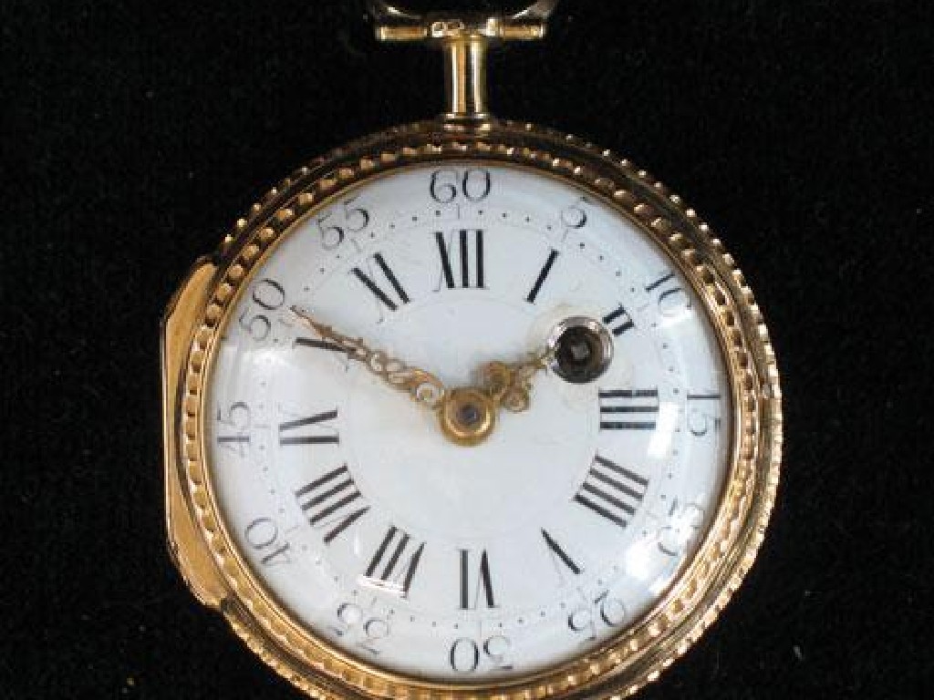 Appraisal: AN TH CENTURY FRENCH GOLD AND ENAMEL POCKET WATCH by