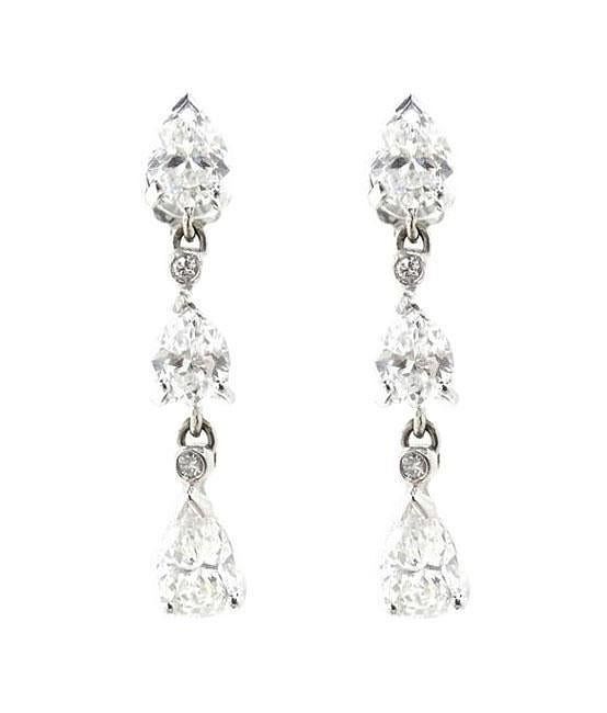 Appraisal: Platinum ct Diamond Drop Earrings Platinum ct Diamond Drop Earrings