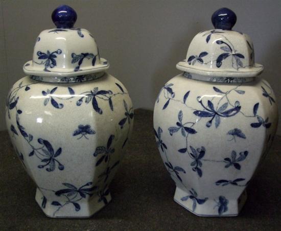 Appraisal: Pair of th century style Chinese blue and white jars